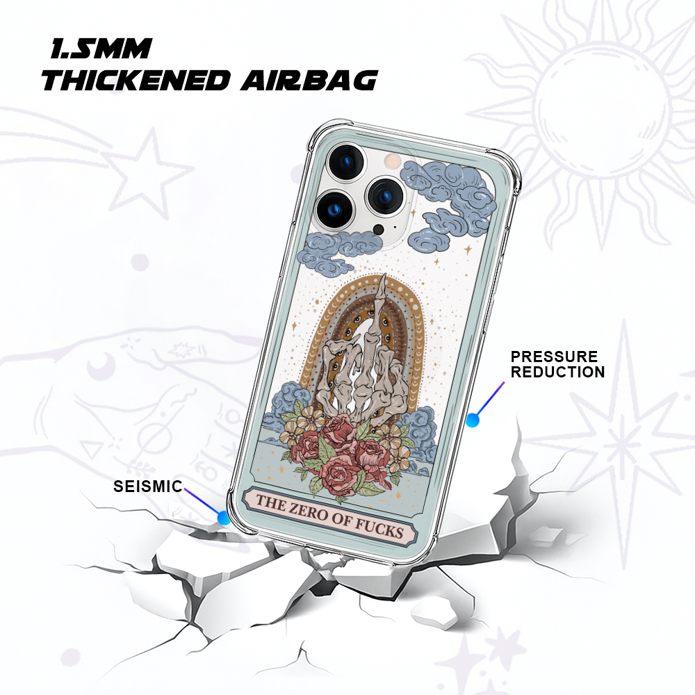 Purplehecate The Zero Of Fucks Tarot Clear Phone Case