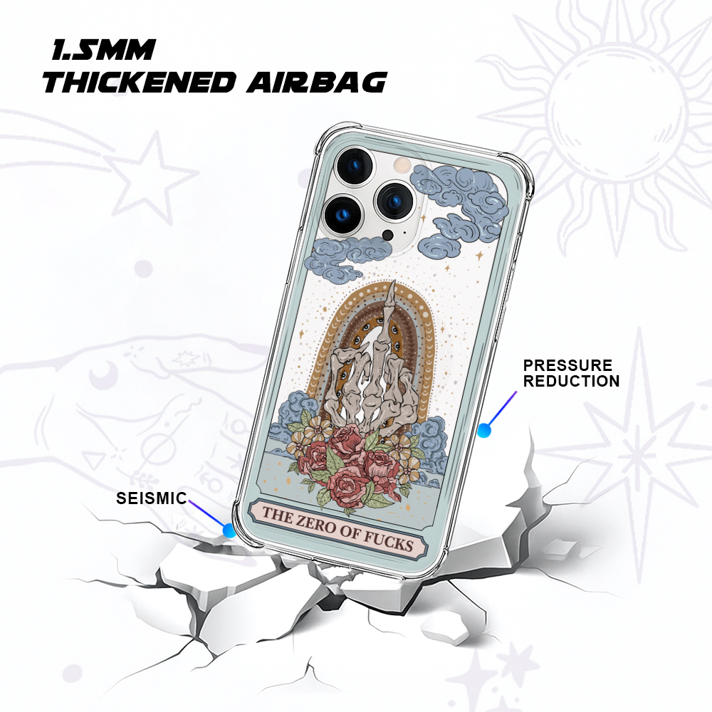 Purplehecate The Zero Of Fucks Tarot Clear Phone Case