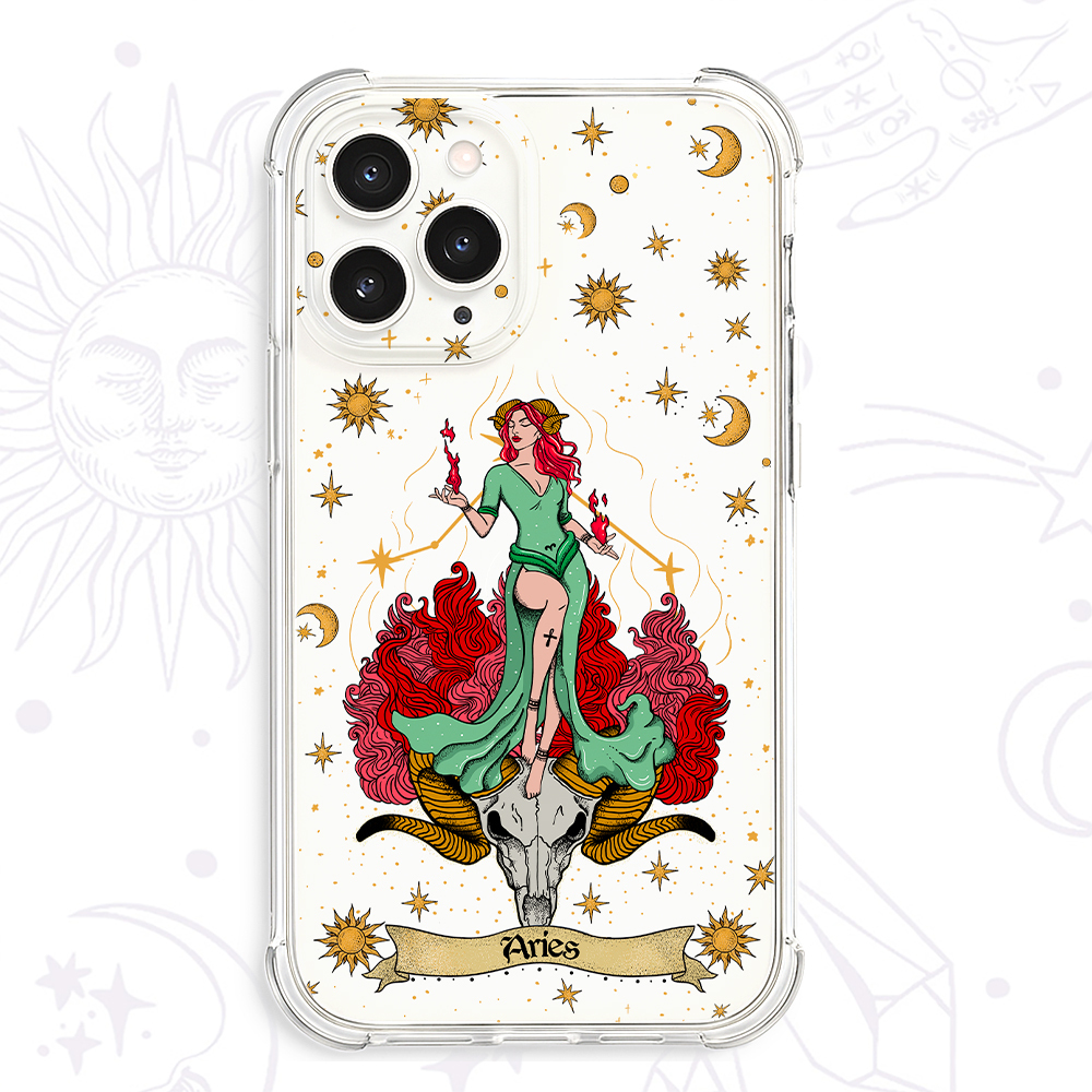 Purplehecate The Aries Zodiac Clear Phone Case