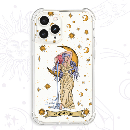 Purplehecate Aquarius Zodiac Clear Phone Case
