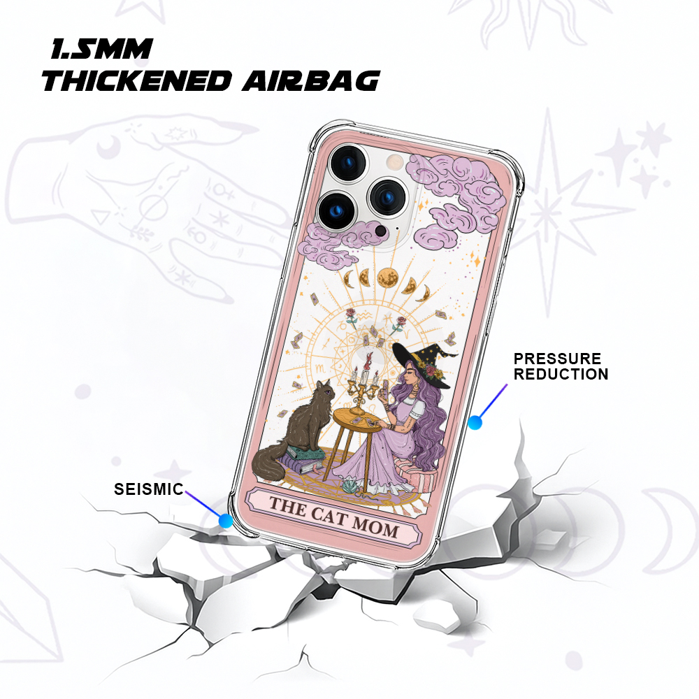 Purplehecate The Cat Witch Mom Tarot Clear Phone Case