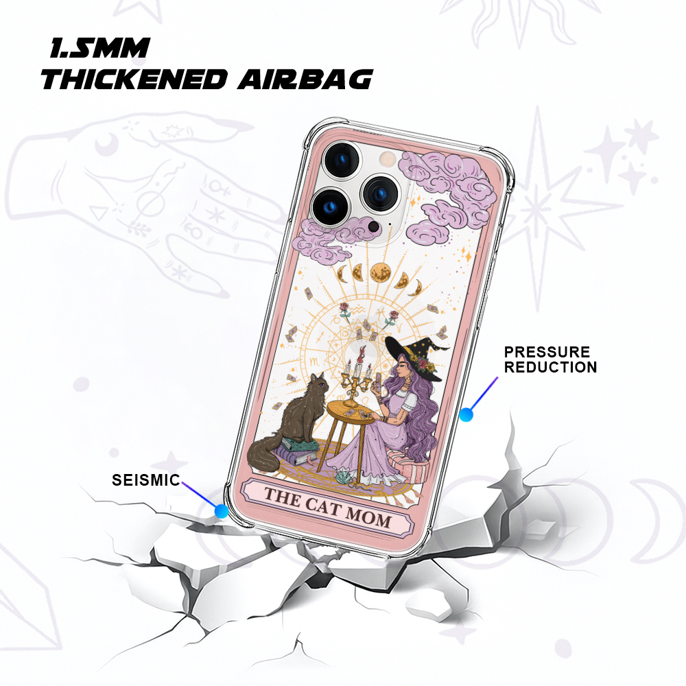 Purplehecate The Cat Witch Mom Tarot Clear Phone Case
