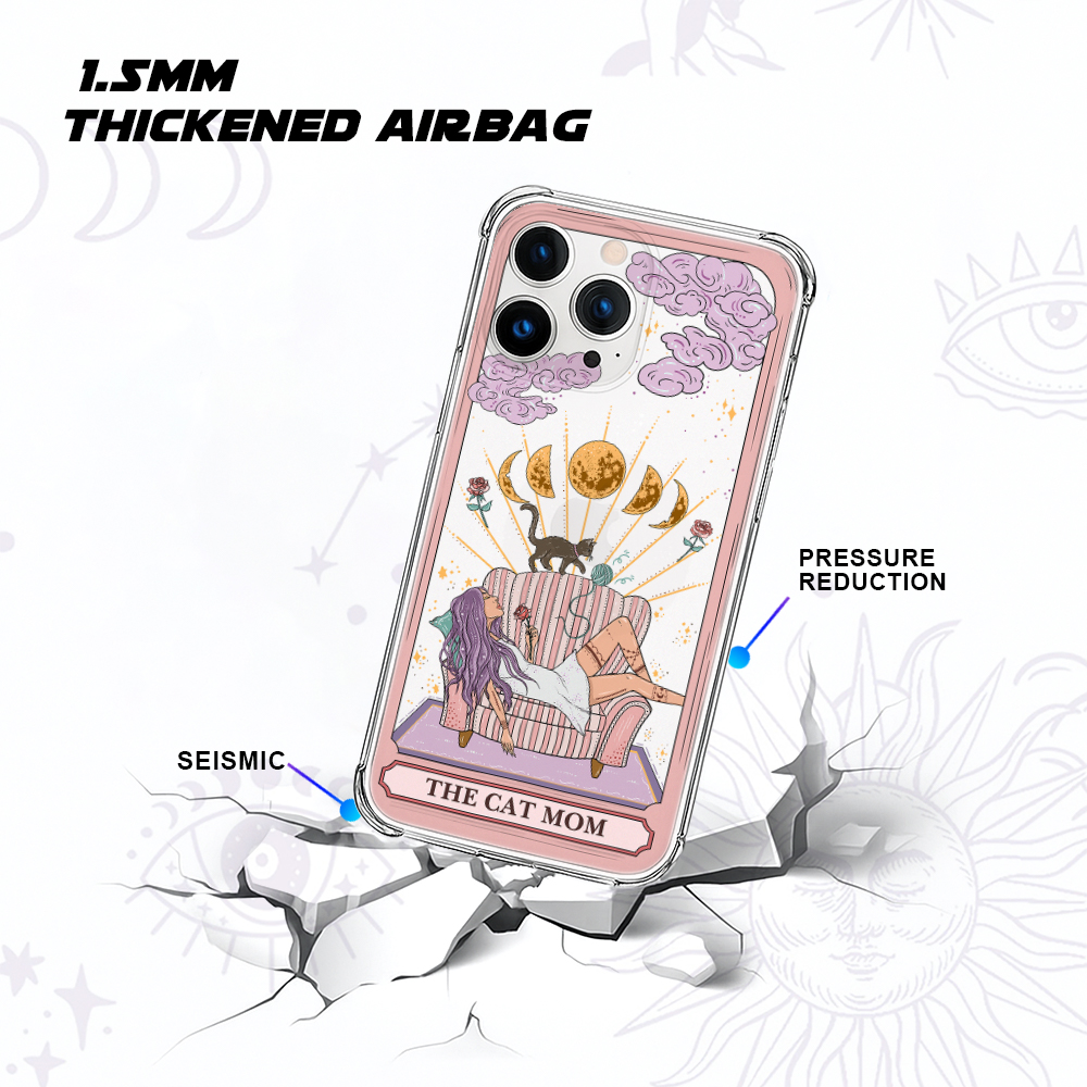 Purplehecate  The Cat Mom Tarot Clear Phone Case