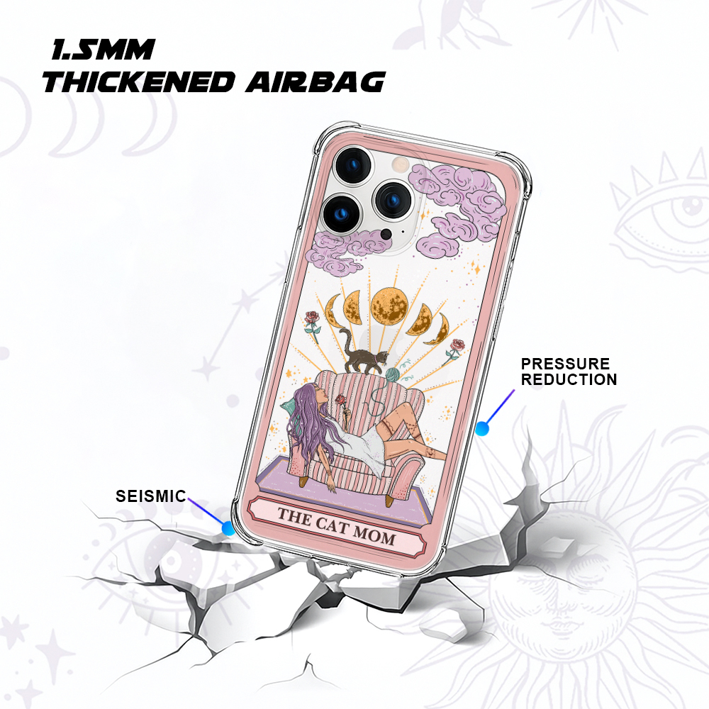 Purplehecate  The Cat Mom Tarot Clear Phone Case