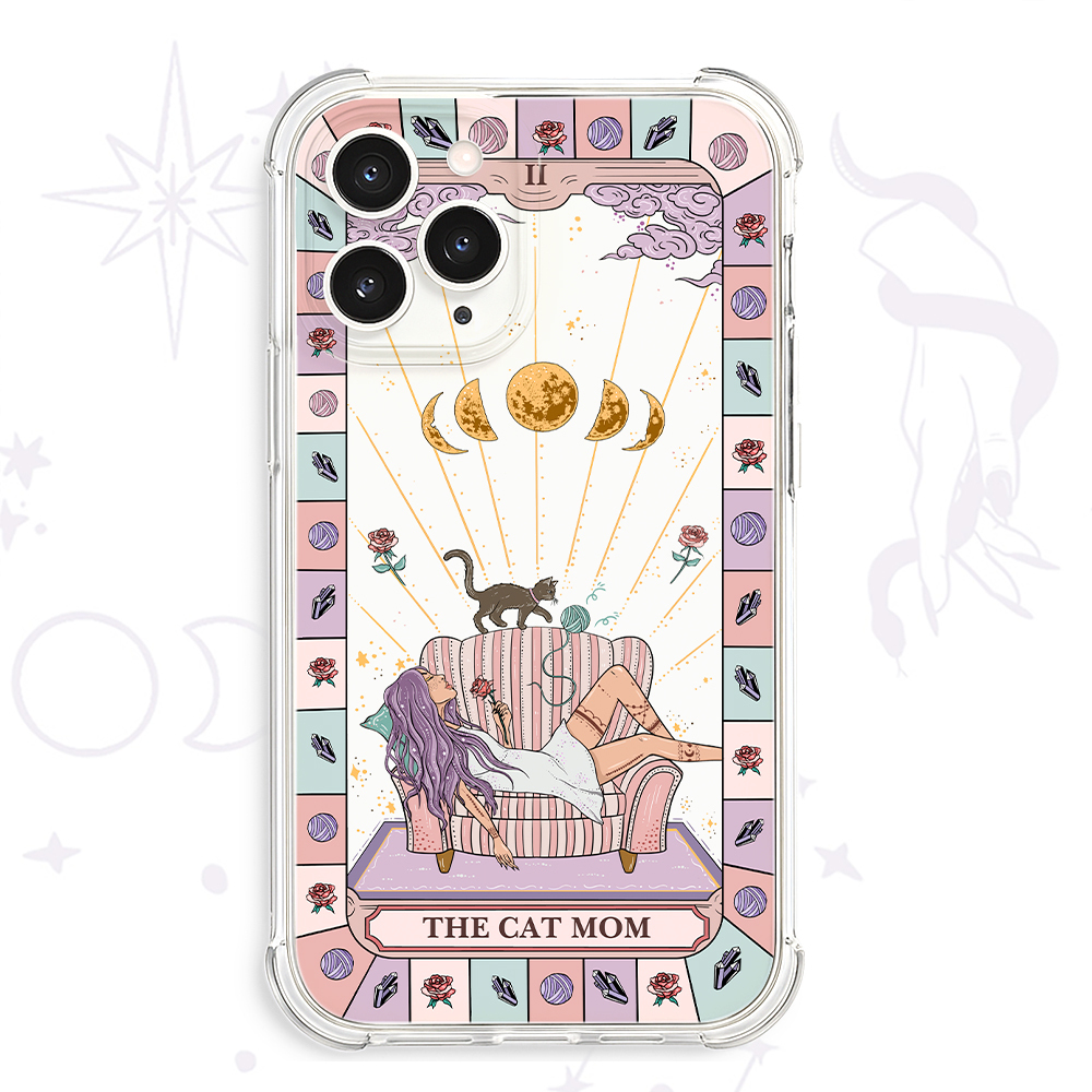 Purplehecate The Cat Mom Clear Phone Case