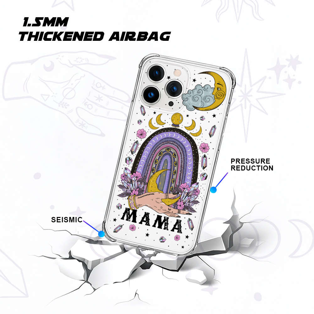 Purplehecate Gothic Mama Rainbow Clear Phone Case