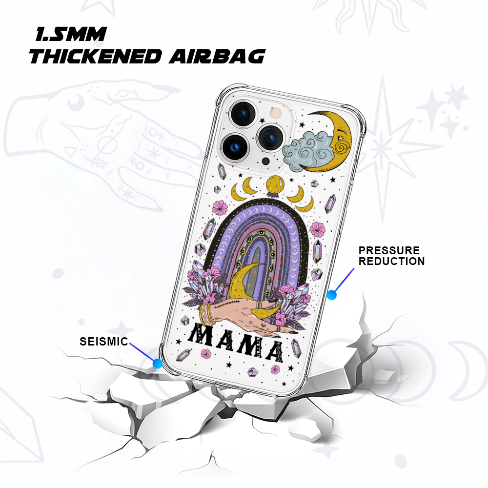 Purplehecate Gothic Mama Rainbow Clear Phone Case