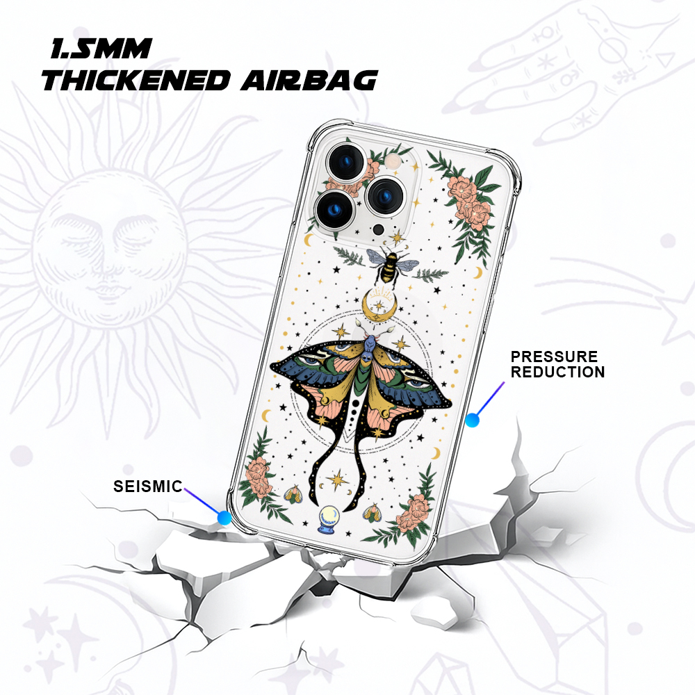 Purplehecate Mystical Moth Clear Phone Case