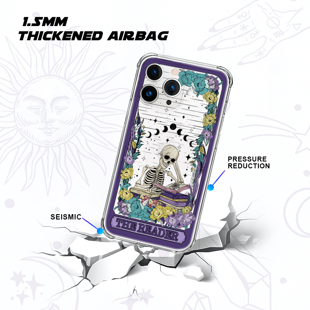 Purplehecate The Reader Tarot Card Clear Phone Case