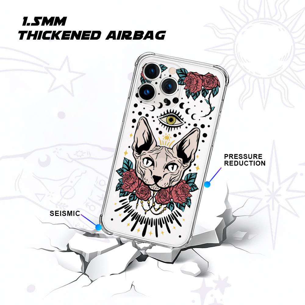 Purplehecate Mystical Cat Clear Phone Case