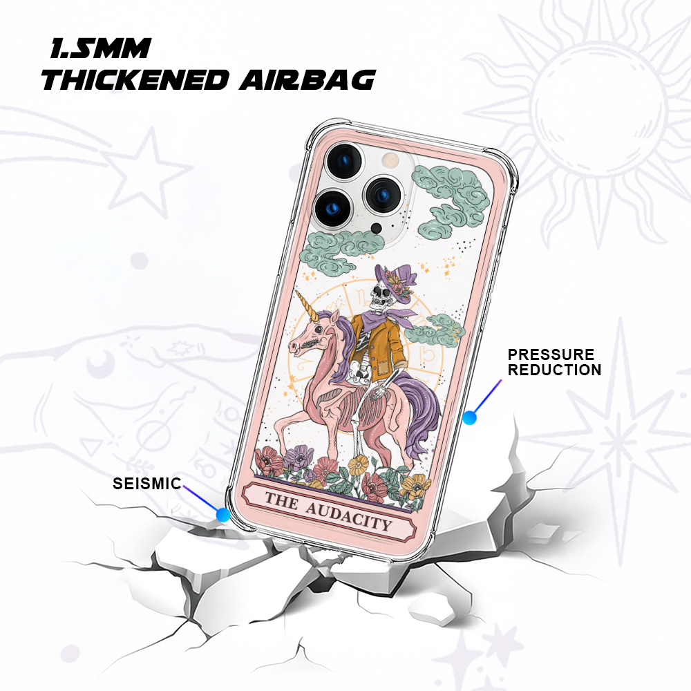 Purplehecate The Audacity Tarot Card Clear Phone Case