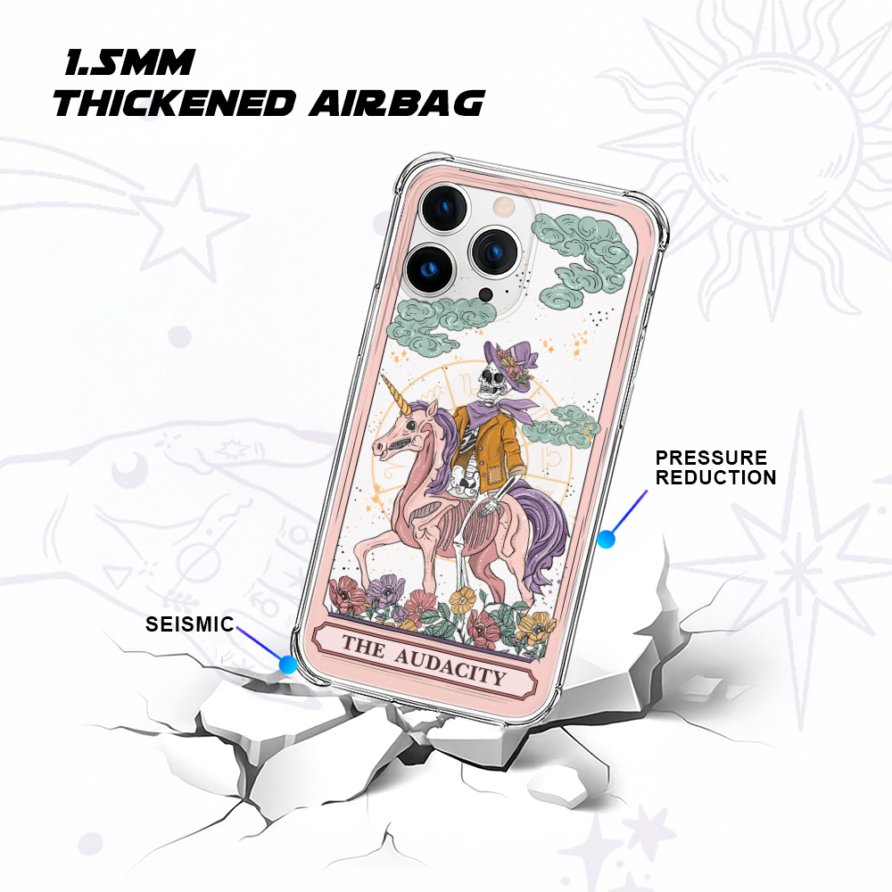 Purplehecate The Audacity Tarot Card Clear Phone Case