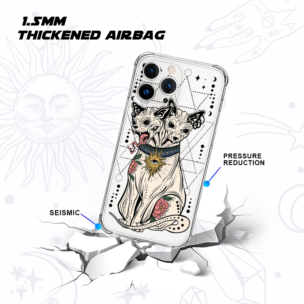 Purplehecate The Cat Goddess Bastet Clear Phone Case