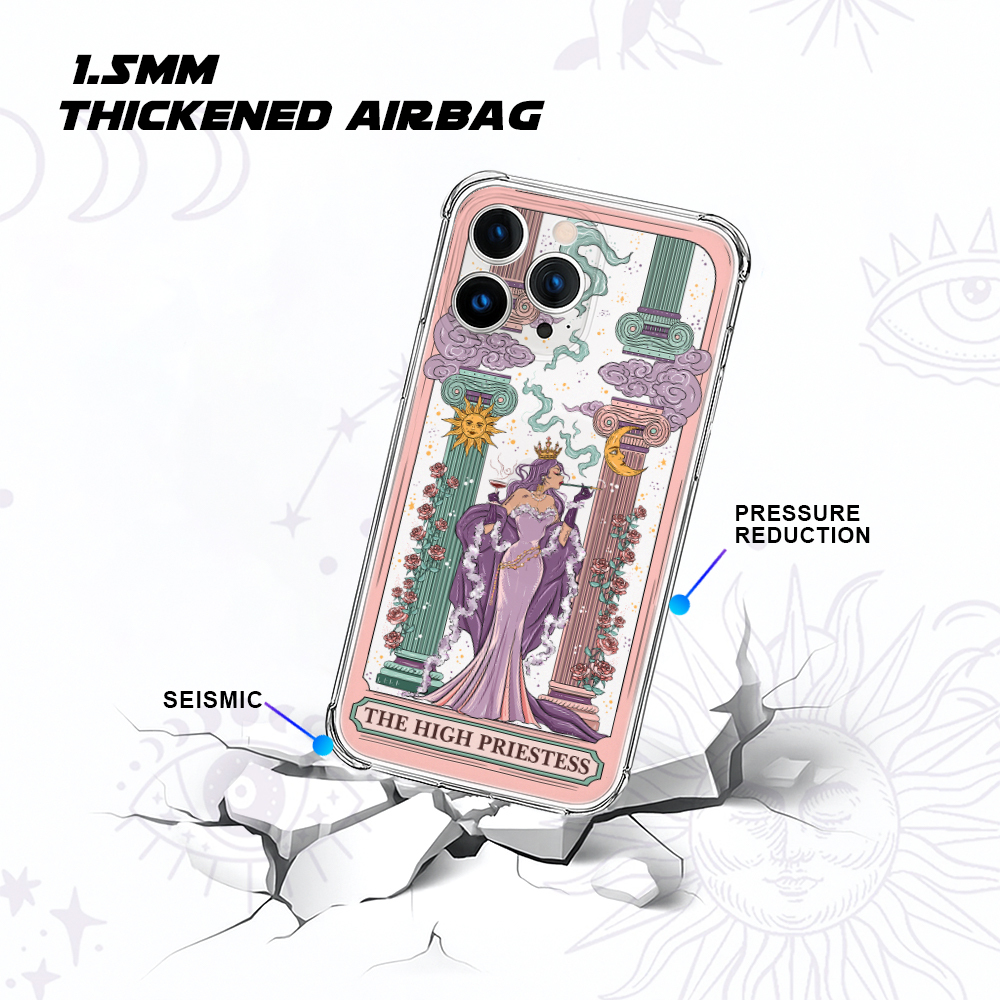 Purplehecate The High Priestess Tarot Card Clear Phone Case