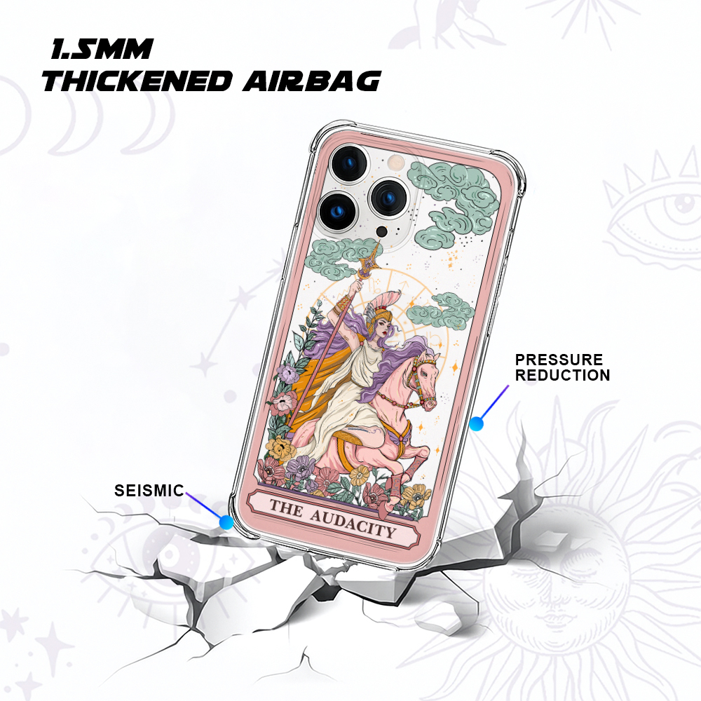 Purplehecate The Audacity Tarot Card Clear Phone Case