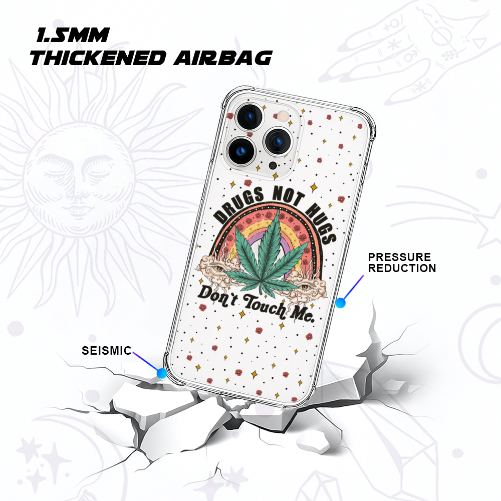 Purplehecate Drugs Not Hugs Clear Phone Case