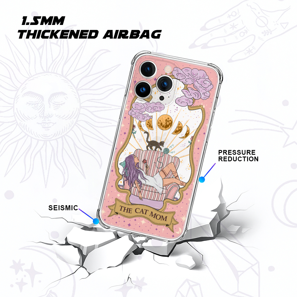 Purplehecate The Cat Mom Tarot Mirror Clear Phone Case