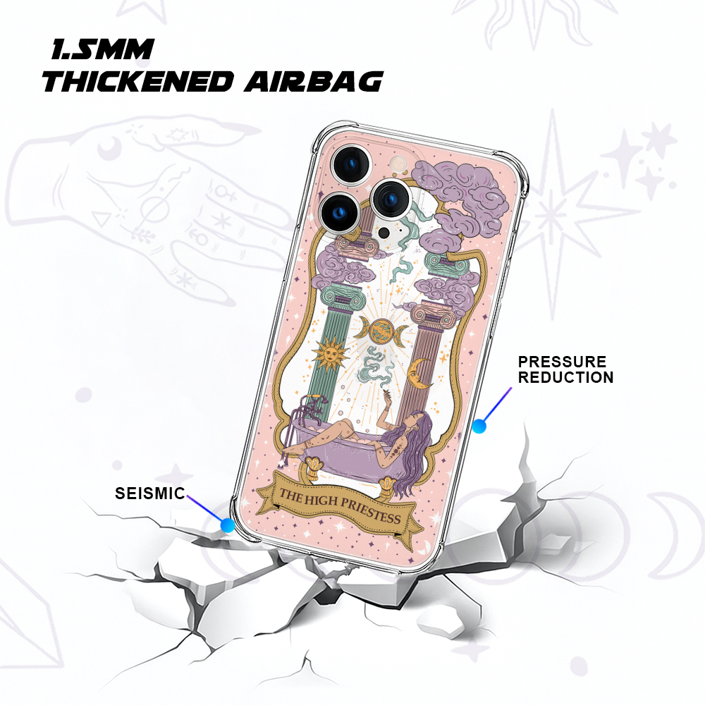 Purplehecate The High Priestess Tarot Mirror Clear Phone Case