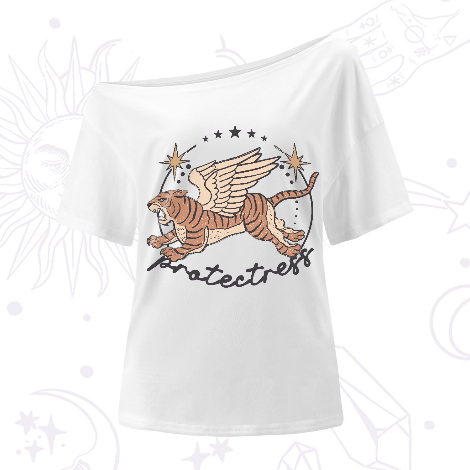 Purplehecate Protectress One-Shoulder T-Shirt