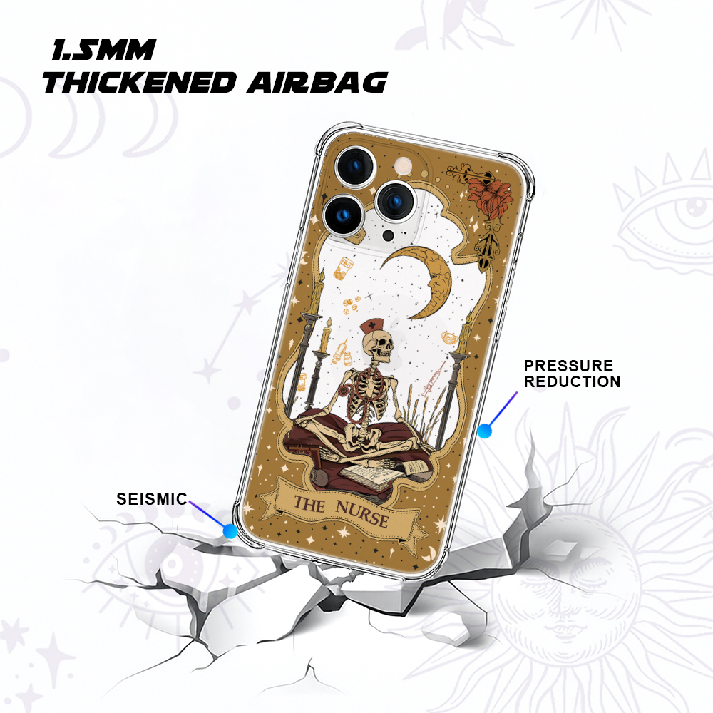 Purplehecate The Nurse Skeleton Tarot Clear Phone Case