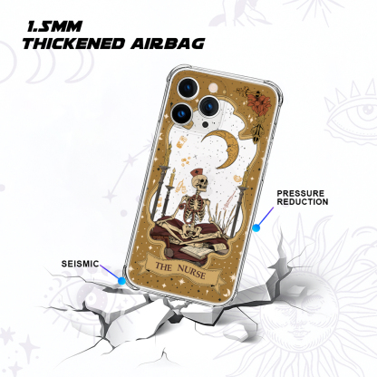 Purplehecate The Nurse Skeleton Tarot Clear Phone Case