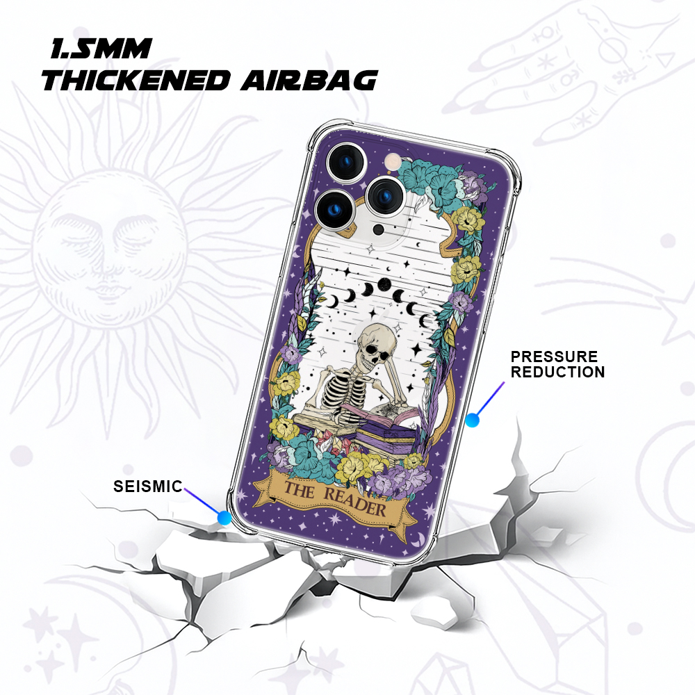 Purplehecate The Reader Tarot Card Clear Phone Case