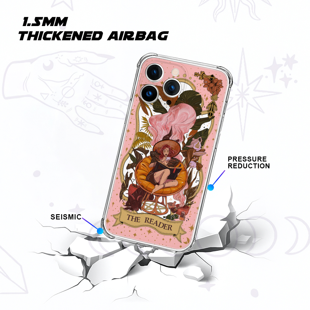 Purplehecate The Reader Tarot Card Clear Phone Case