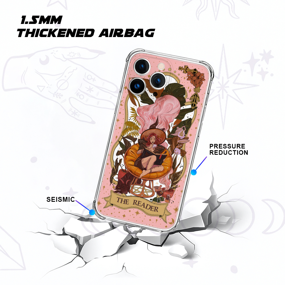 Purplehecate The Reader Tarot Card Clear Phone Case
