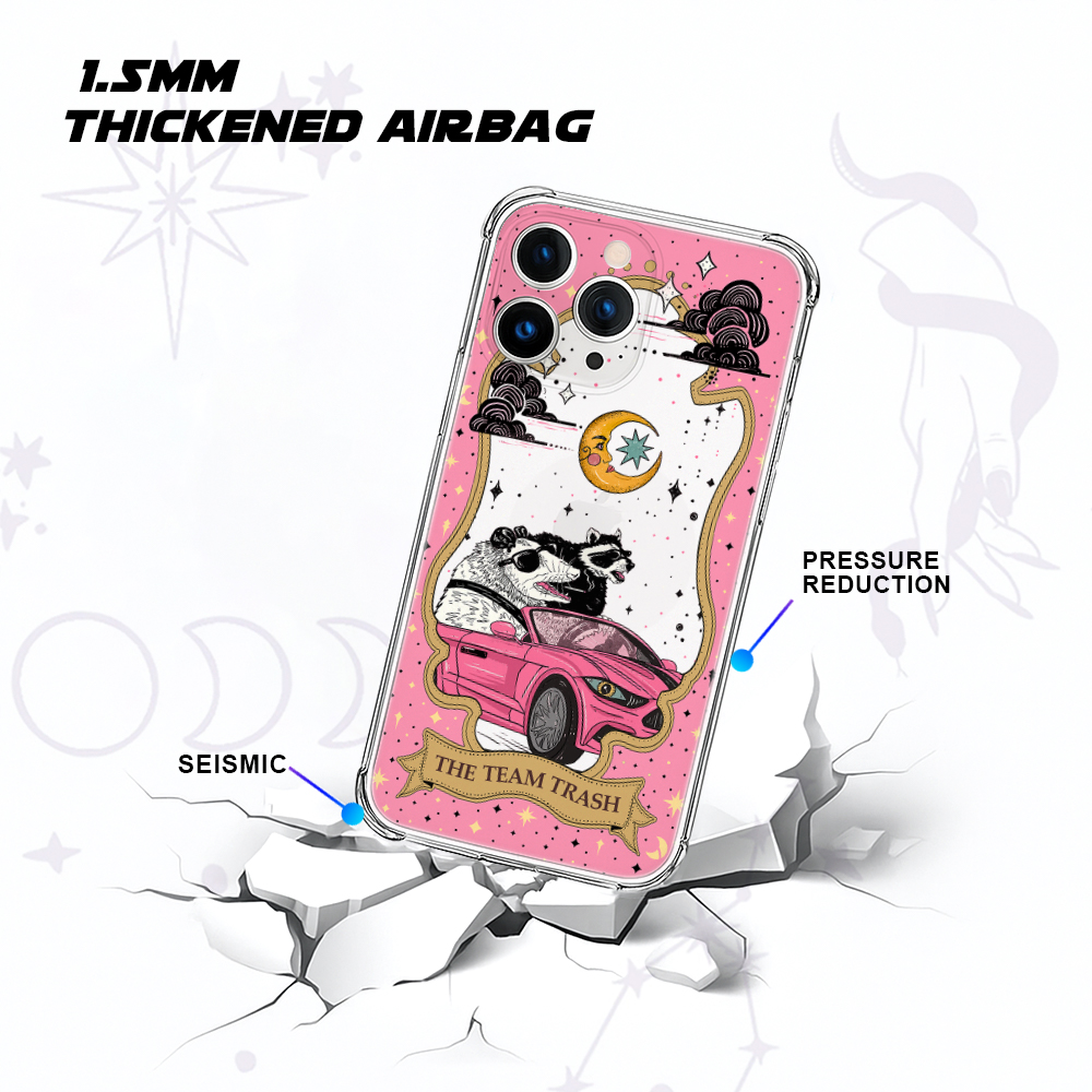 Purplehecate The Team Trash Tarot Card Clear Phone Case