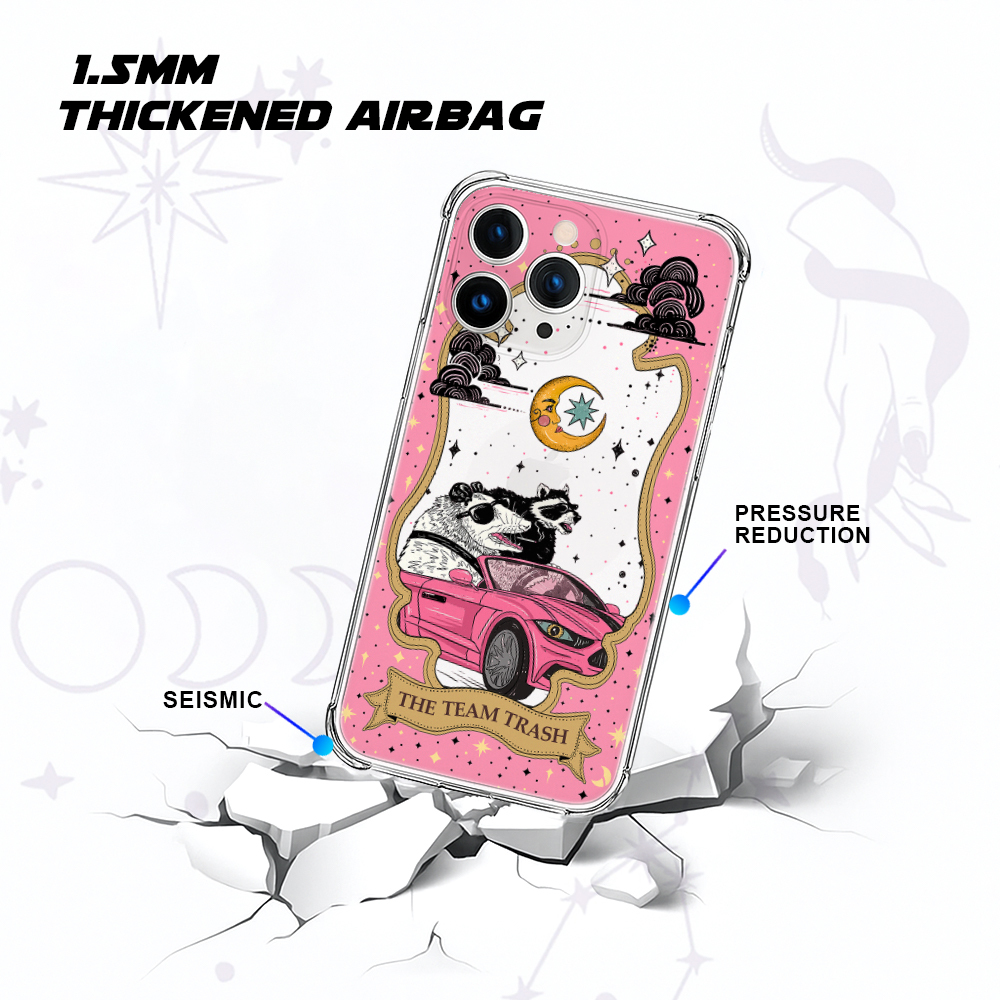 Purplehecate The Team Trash Tarot Card Clear Phone Case