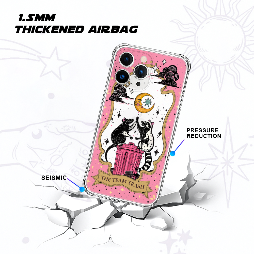 Purplehecate The Team Trash Opossum Tarot Clear Phone Case