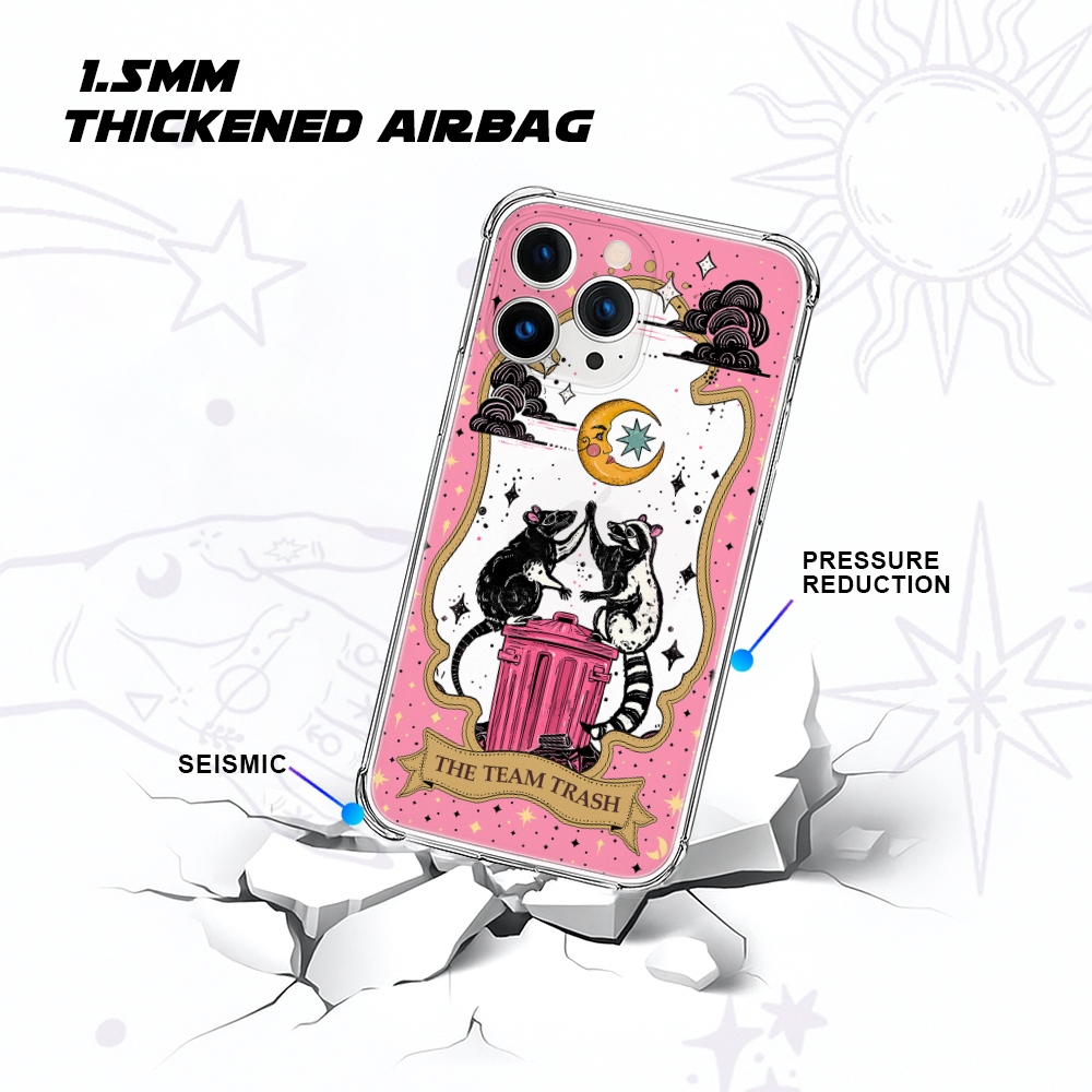 Purplehecate The Team Trash Opossum Tarot Clear Phone Case