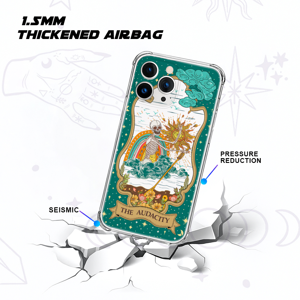 Purplehecate The Audacity Tarot Card Clear Phone Case