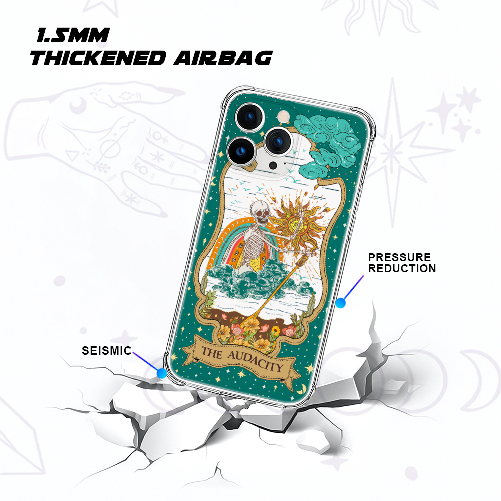 Purplehecate The Audacity Tarot Card Clear Phone Case