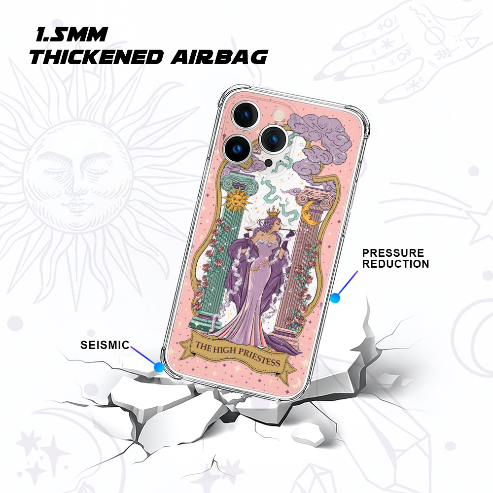 Purplehecate The High Priestess Tarot Card Clear Phone Case