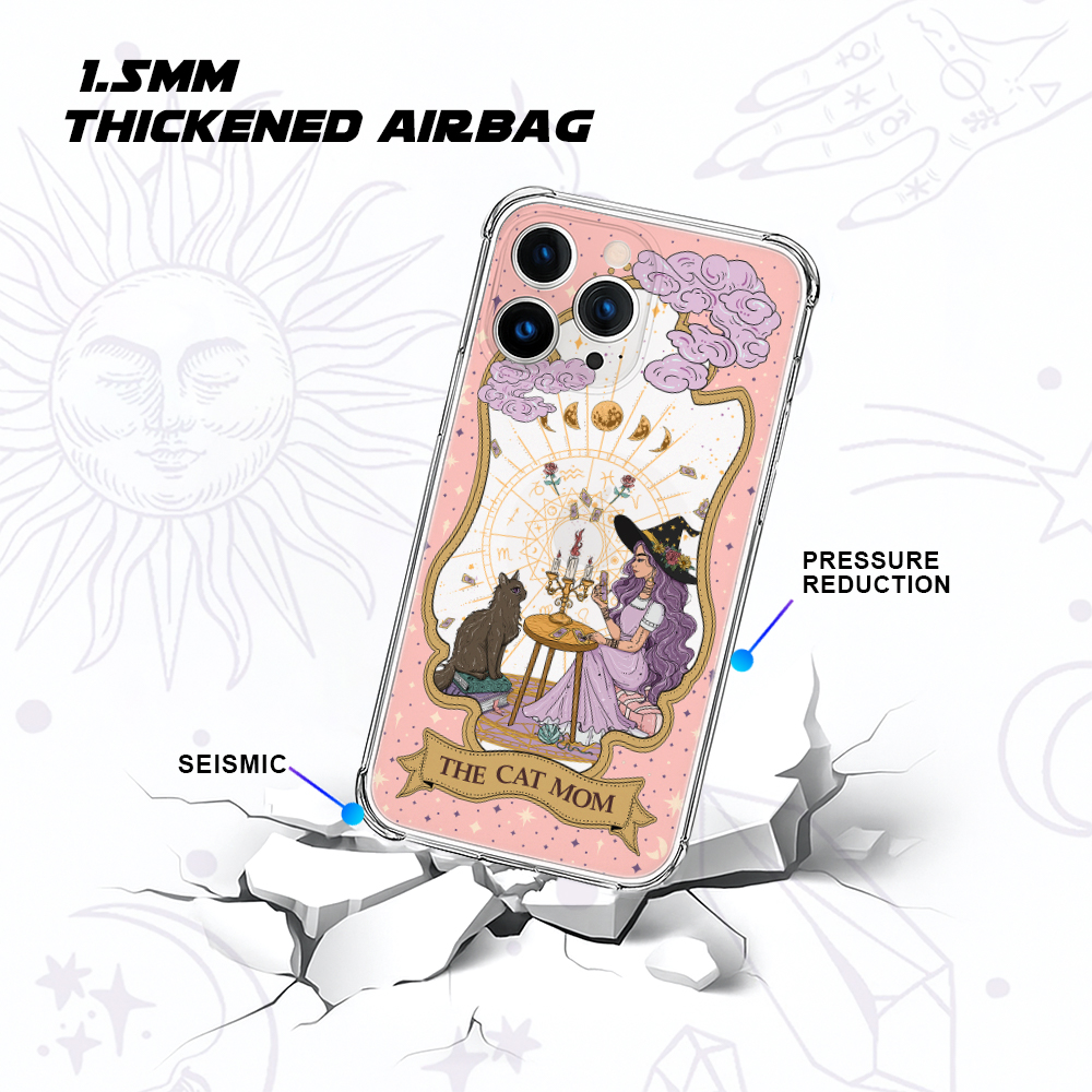 Purplehecate The Cat Witch Mom Tarot Clear Phone Case