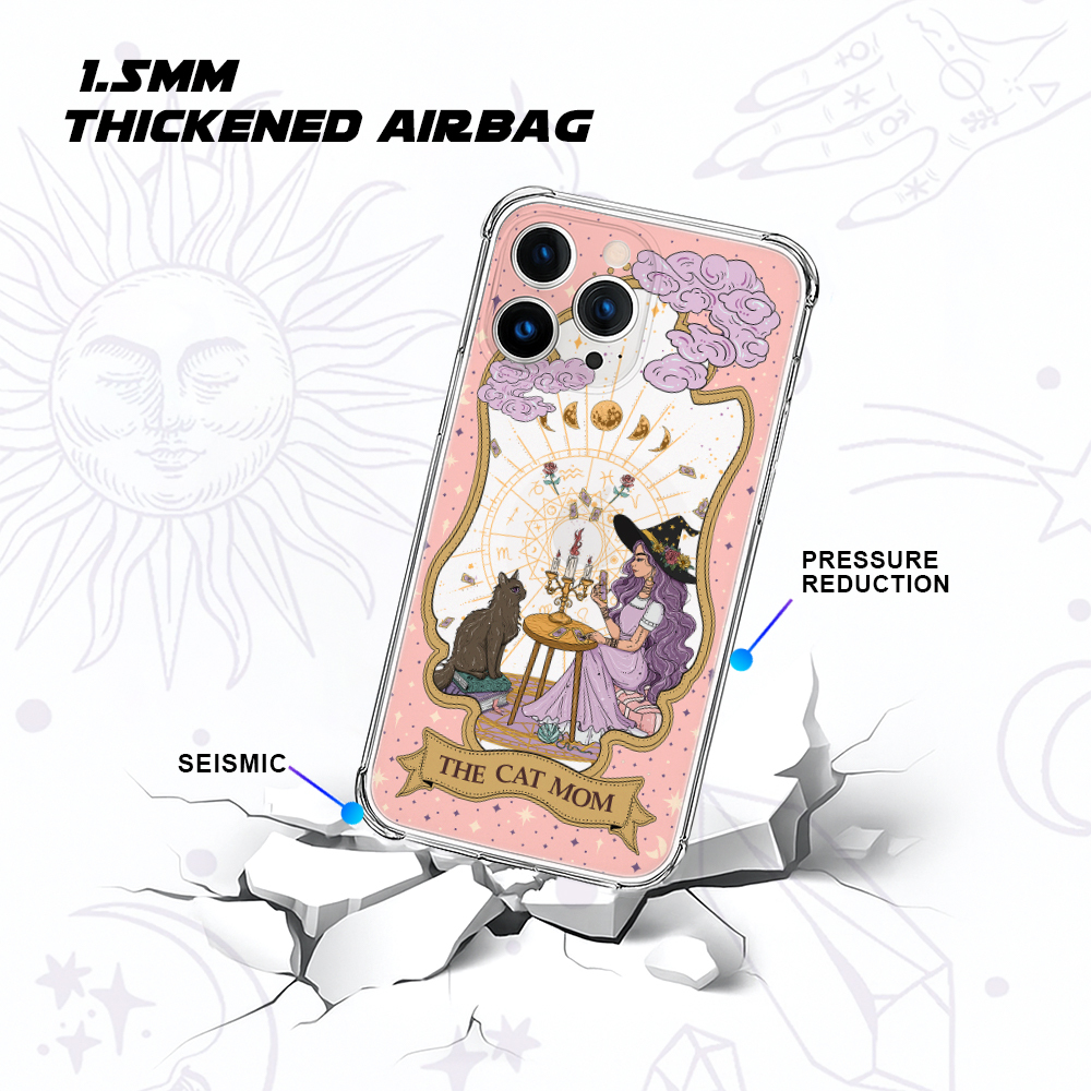 Purplehecate The Cat Witch Mom Tarot Clear Phone Case