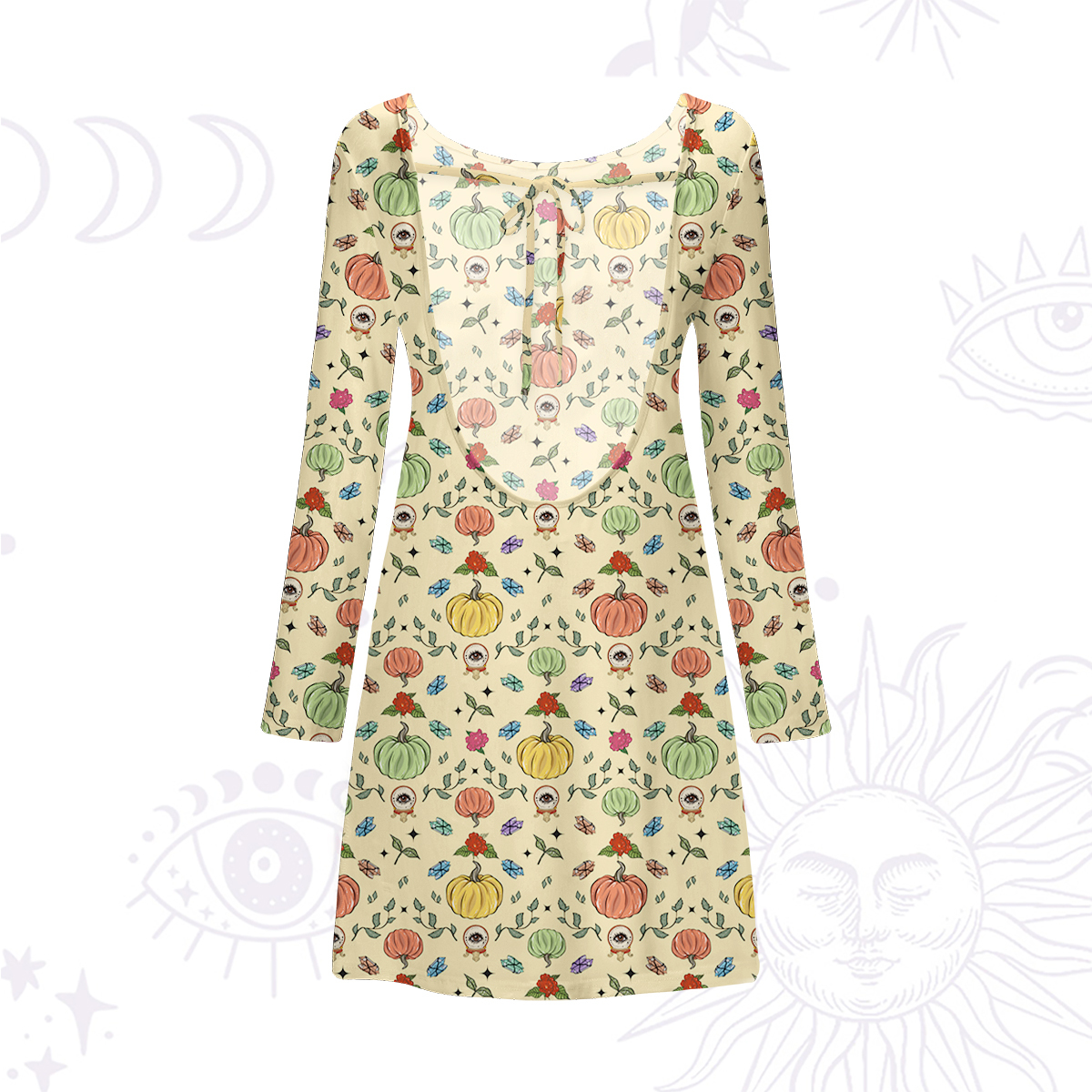 Purplehecate Magical Spiced Pumpkin Beachwear Cover-Up Dress