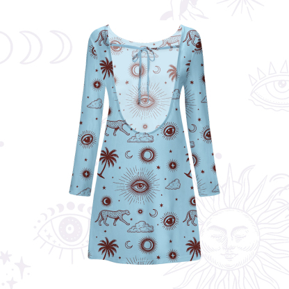 Purplehecate Eye of the Universe Beachwear Cover-Up Dress