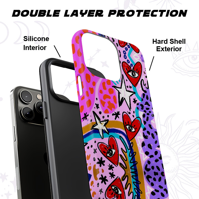 Purplehecate Cosmic Love Eyes Graffiti Phone Case
