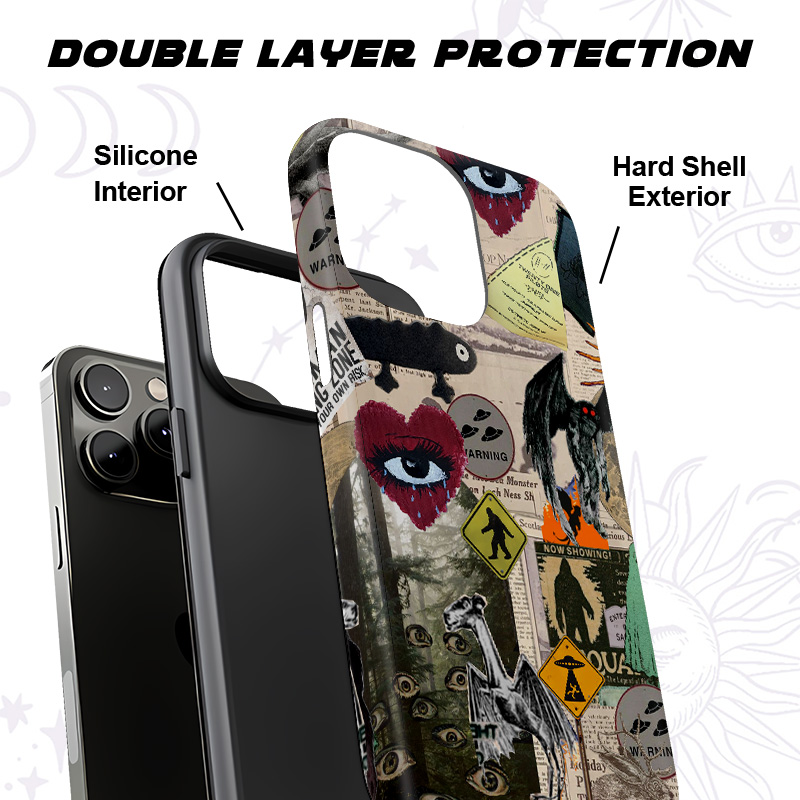 Purplehecate Cryptid Warning Collage Phone Case