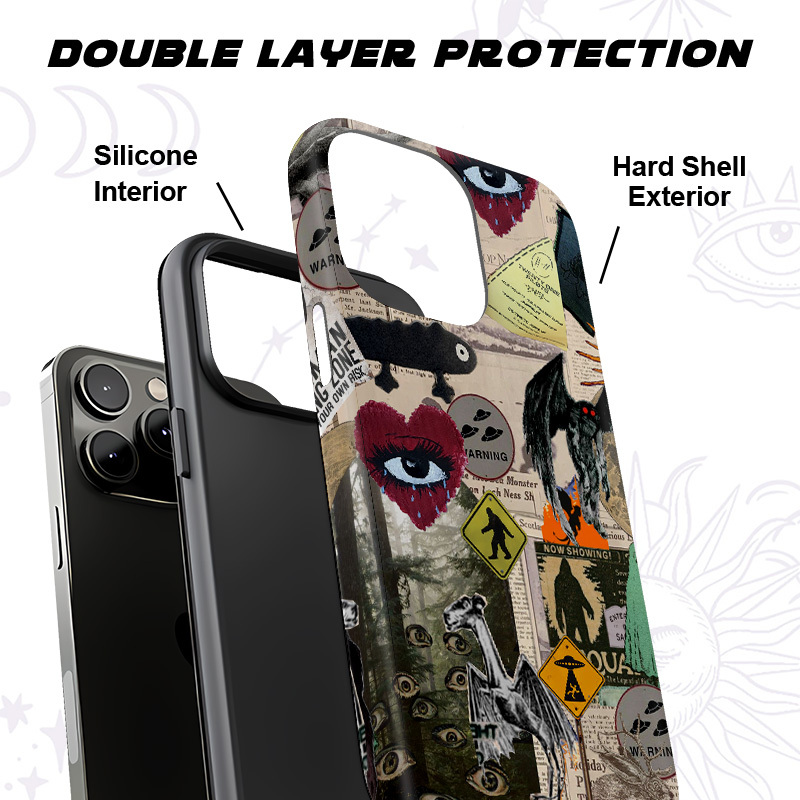 Purplehecate Cryptid Warning Collage Phone Case