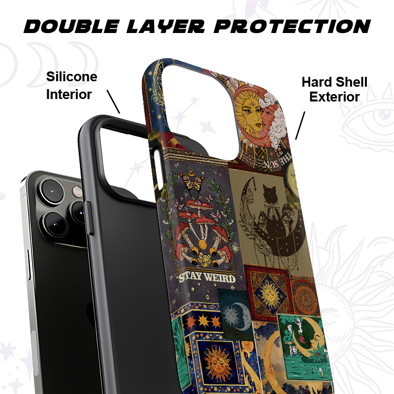 Purplehecate Starry Moon Patchwork for Cosmic Lovers Phone Case