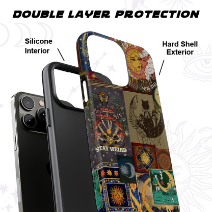 Purplehecate Starry Moon Patchwork for Cosmic Lovers Phone Case