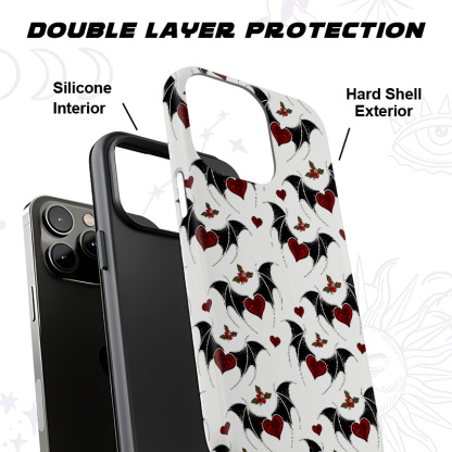 Purplehecate Dark Romance Bat & Heart Phone Case