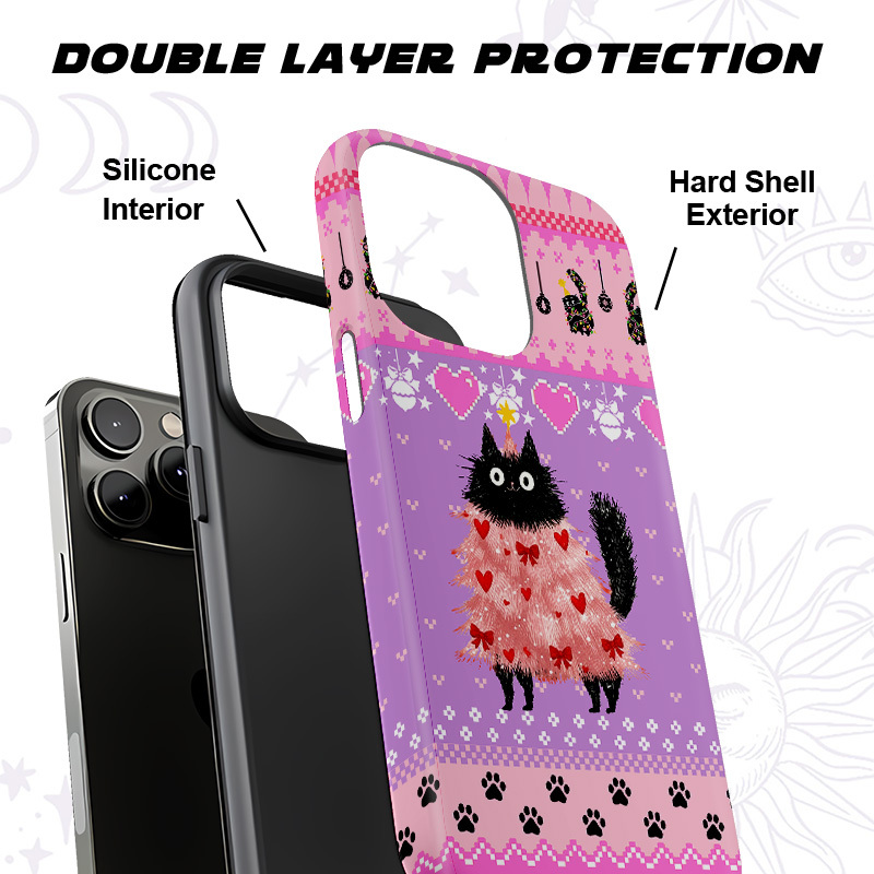 Purplehecate Funny Black Cat in Tree Phone Case