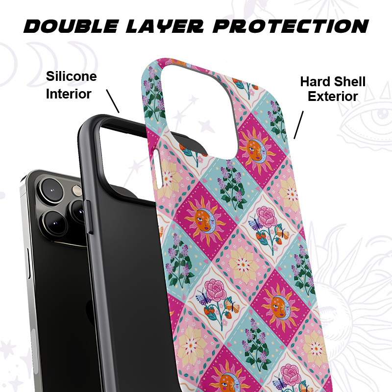 Purplehecate Celestial Sun & Moon Patchwork Phone Case