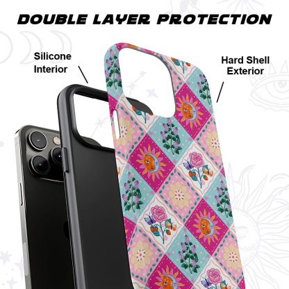 Purplehecate Celestial Sun & Moon Patchwork Phone Case