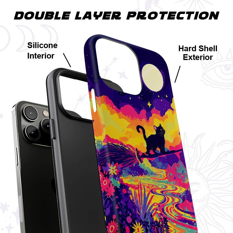 Purplehecate Midnight Cosmic Cat Fantasy Phone Case