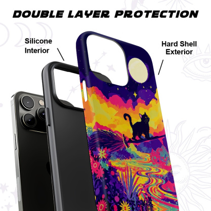 Purplehecate Midnight Cosmic Cat Fantasy Phone Case